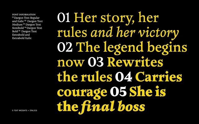 Dargon Text specimen from TypeTogether