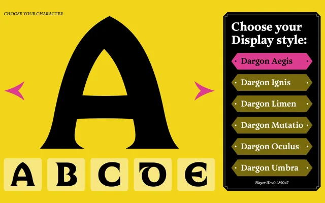 Dargon specimen from TypeTogether