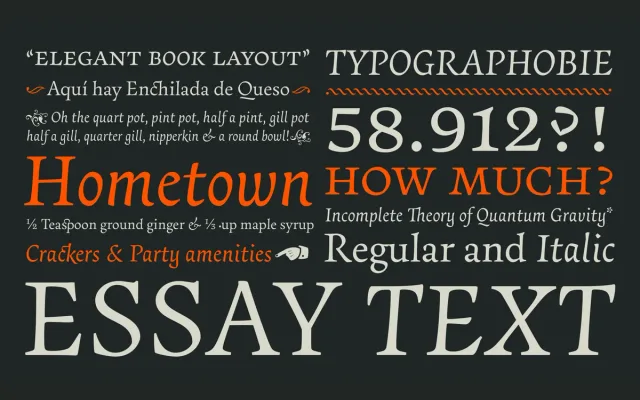 Essay Text specimen from TypeTogether