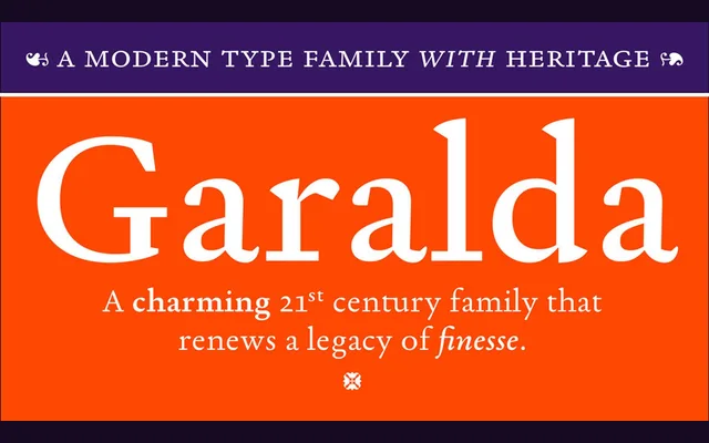 Garalda specimen from TypeTogether