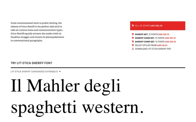 LFT Etica Sheriff specimen from TypeTogether