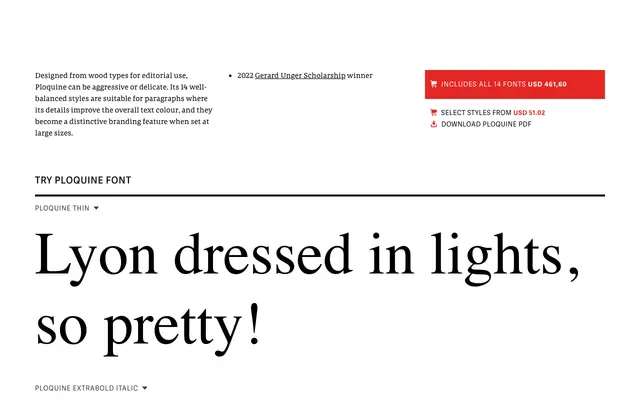 Ploquine specimen from TypeTogether