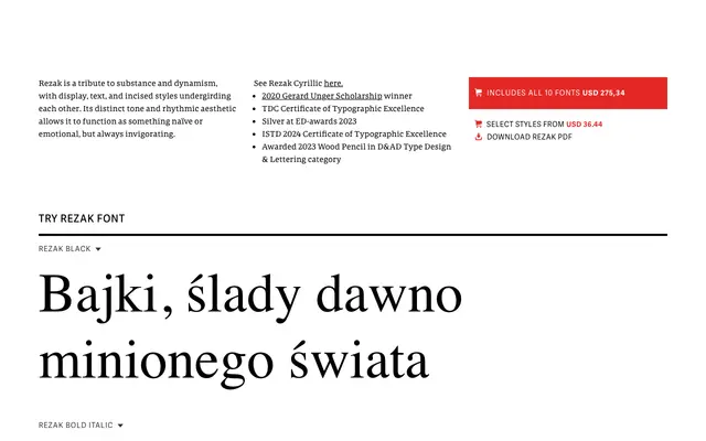 Rezak specimen from TypeTogether