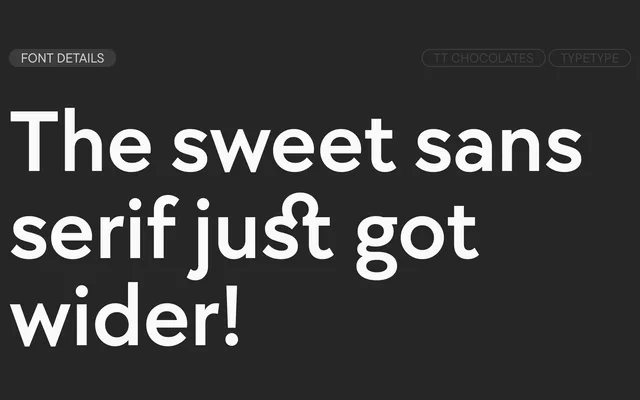 TT Chocolates specimen from TypeType