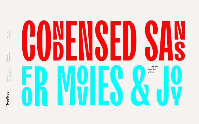 TT Trailers specimen from TypeType