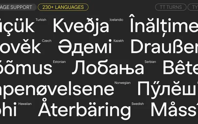 TT Turns specimen from TypeType