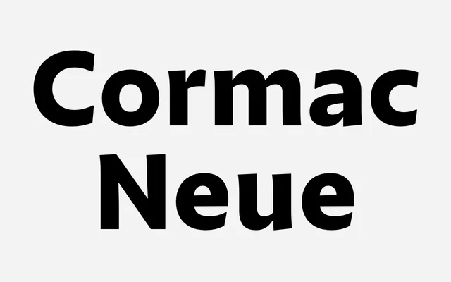 Cormac Neue specimen from Typedepot