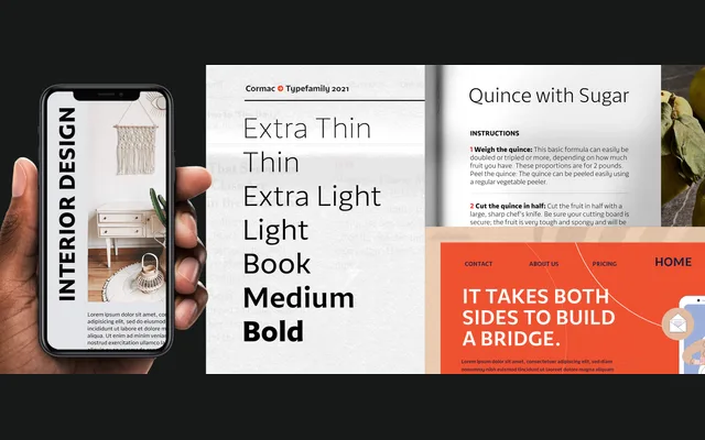 Cormac Neue specimen from Typedepot