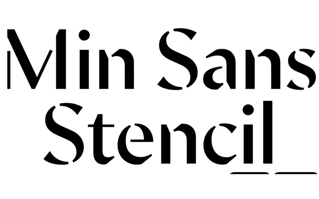 Min Sans Stencil specimen from Typeji