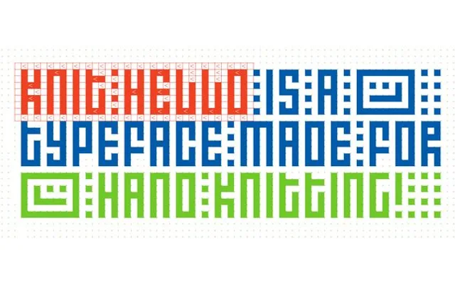 KnitHello specimen from Typeknitting