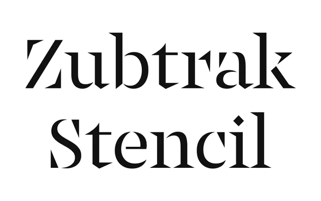 Zubtrak Stencil specimen from Typeland