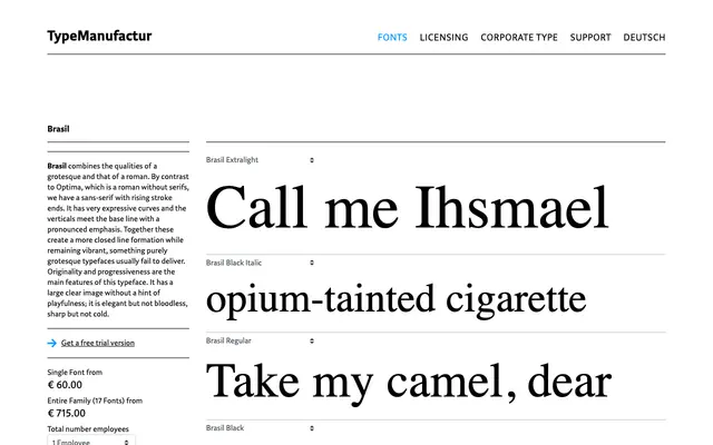 Brasil specimen from Typemanufactur