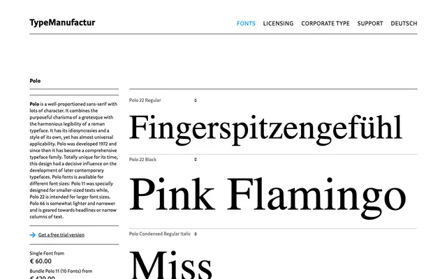 Polo specimen from Typemanufactur