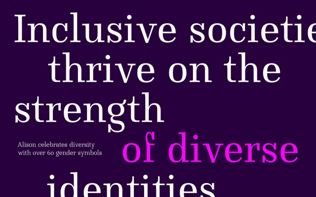 Alison Text specimen from TypeMates
