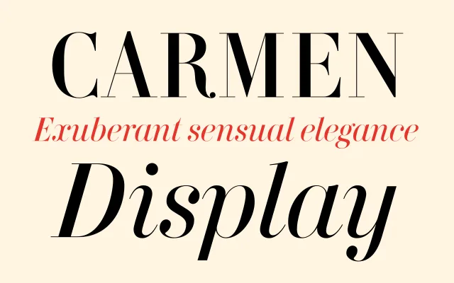 Carmen Display specimen from Typerepublic