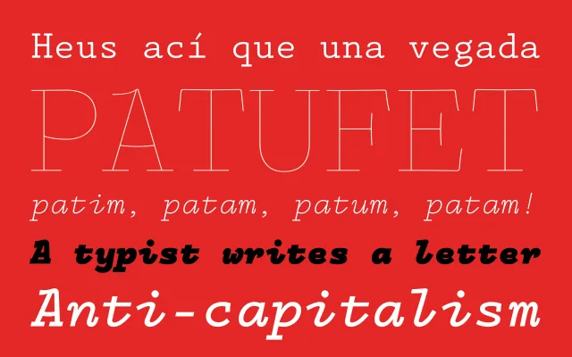 Patufet Mono specimen from Typerepublic