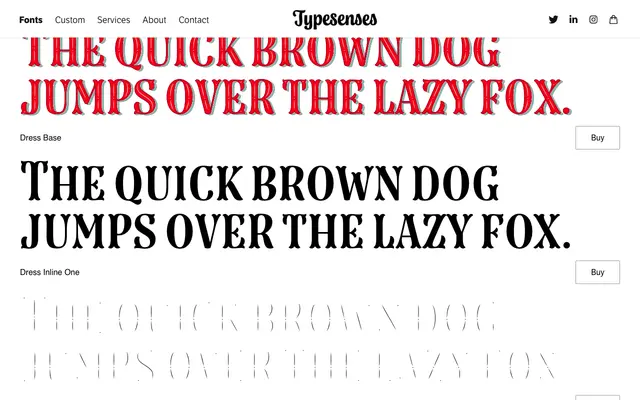 Dress specimen from Typesenses