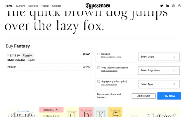 Fantasy specimen from Typesenses