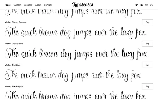 Wishes specimen from Typesenses