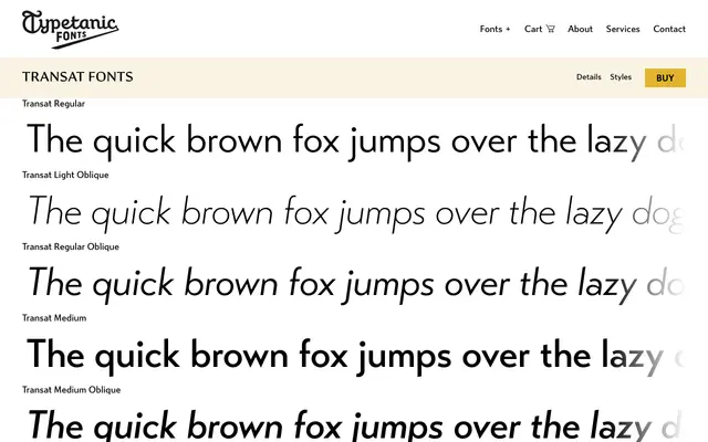 Transat specimen from Typetanic