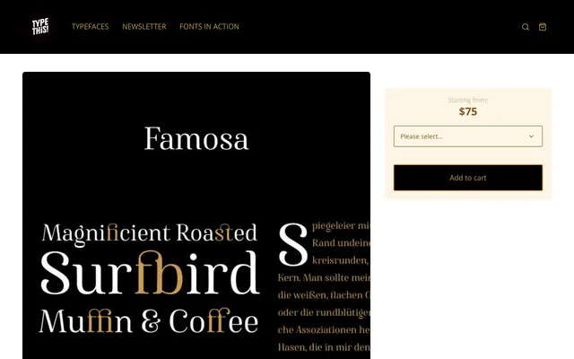 Famosa specimen from TypeThis!Studio