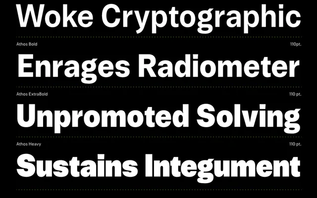 Athos specimen from Typeverything
