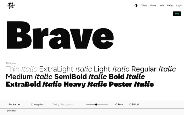 Brave specimen from Typeverything