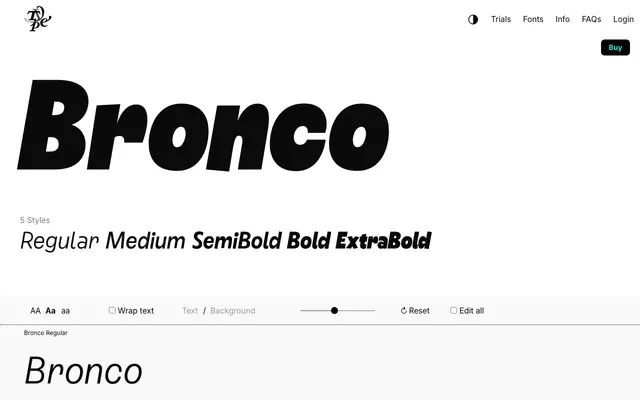 Bronco specimen from Typeverything