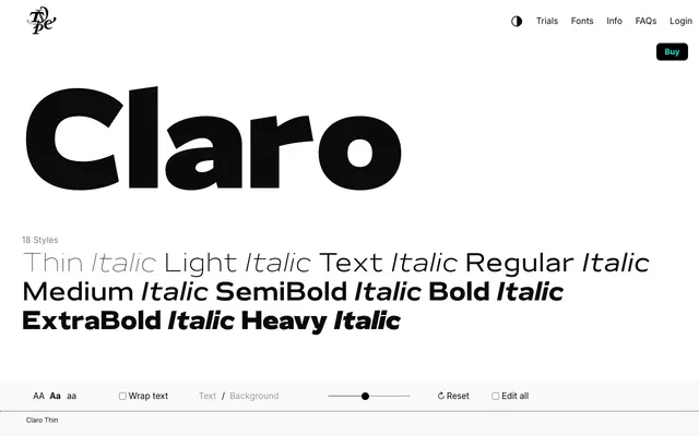 Claro specimen from Typeverything