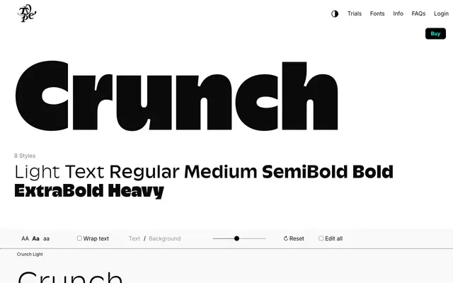 Crunch specimen from Typeverything