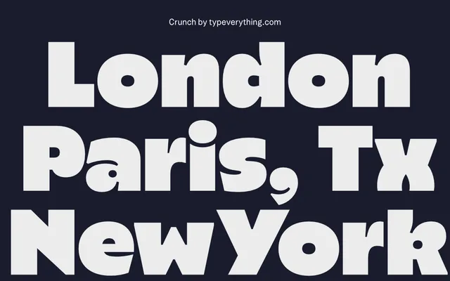 Crunch specimen from Typeverything