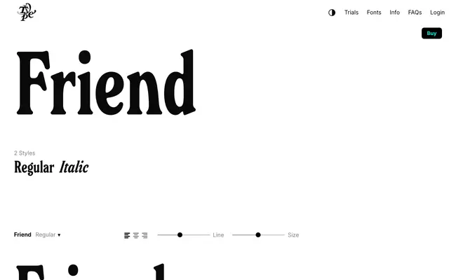 Friend specimen from Typeverything