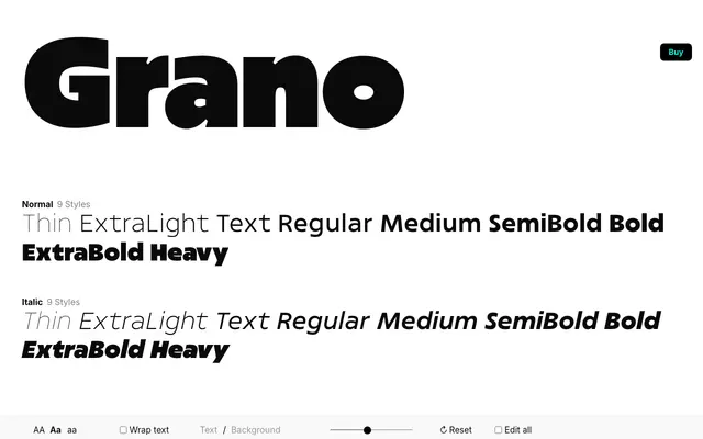 Grano specimen from Typeverything