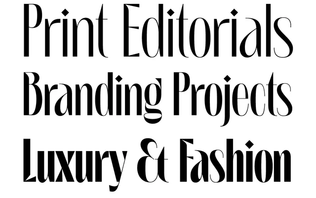 Loggia specimen from Typeverything