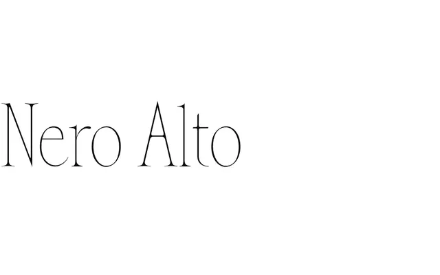 Nero Alto specimen from Typeverything