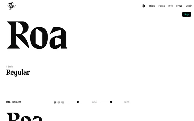 Roa specimen from Typeverything
