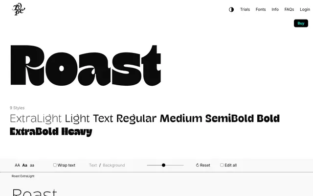 Roast specimen from Typeverything