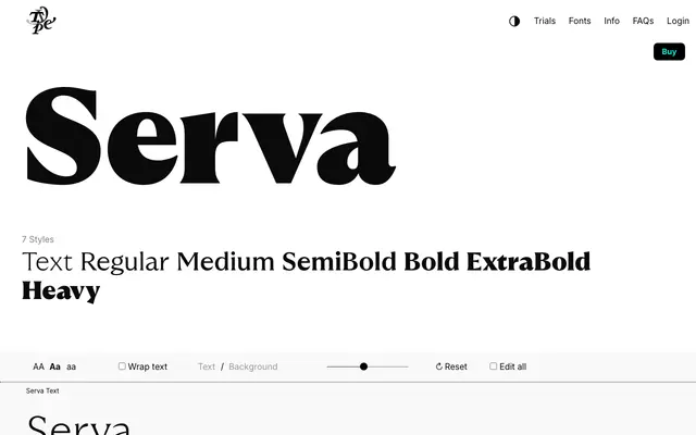 Serva specimen from Typeverything