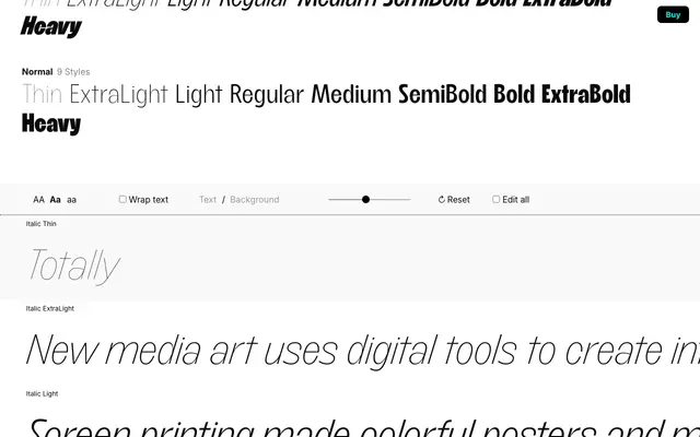 Totally specimen from Typeverything