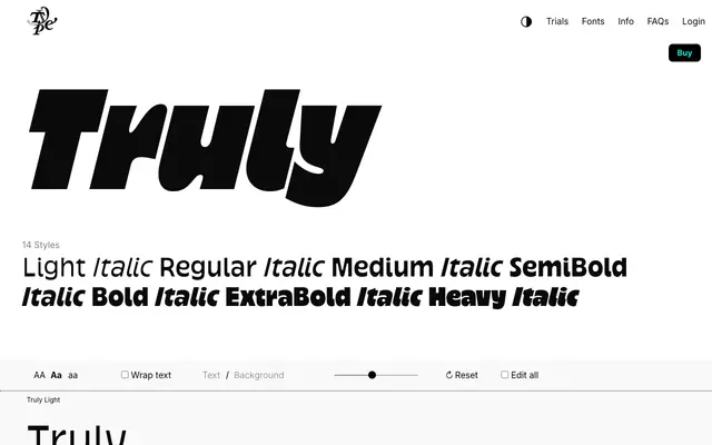 Truly specimen from Typeverything