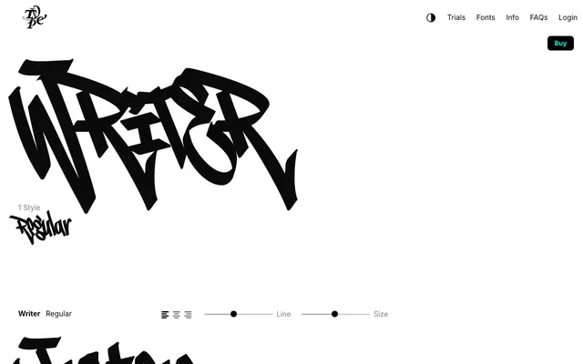 Writer specimen from Typeverything