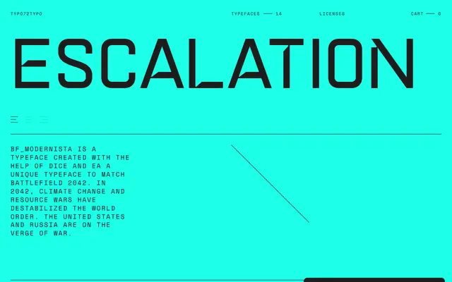 BF_MODERNISTA specimen from TYPO72TYPO