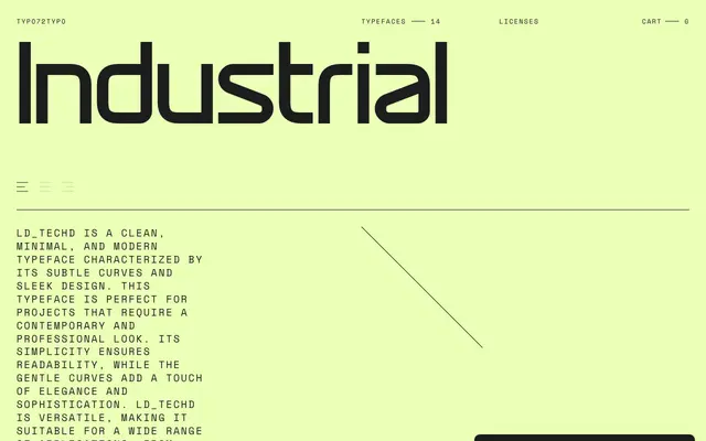 LD_TECHD specimen from TYPO72TYPO