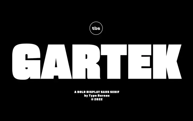 TBS Gartek Display specimen from TypoBureau