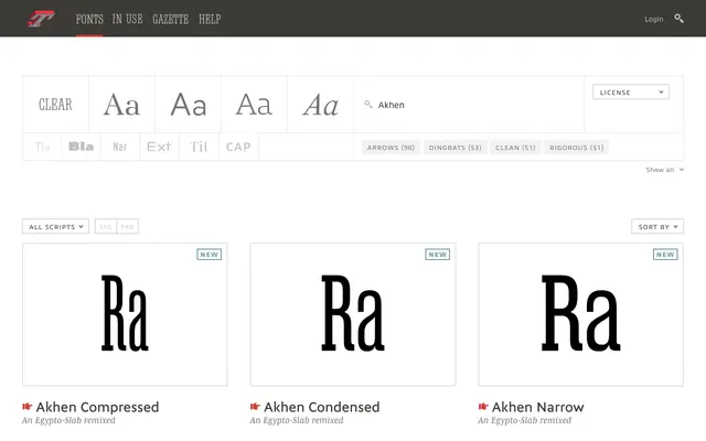 Akhen specimen from Typofonderie