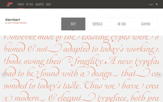 Alembert specimen from Typofonderie