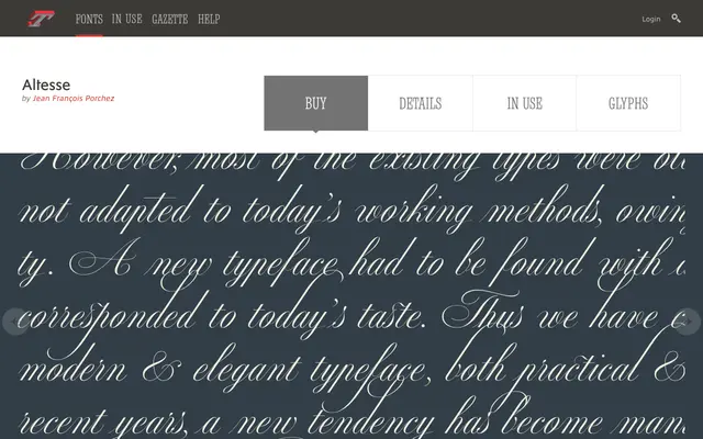 Altesse specimen from Typofonderie
