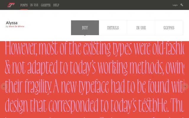 Alyssa specimen from Typofonderie