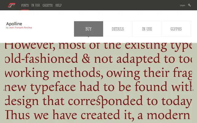 Apolline specimen from Typofonderie