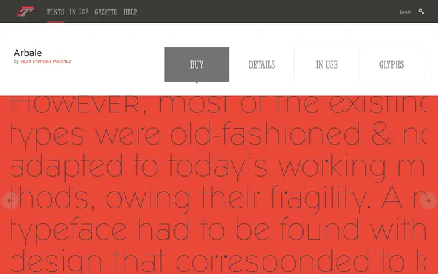 Arbale specimen from Typofonderie
